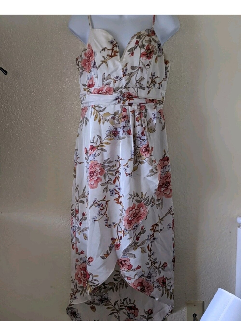 Lulus My Favorite Day Ivory Floral Print Tulip Skirt Midi Dress Size M - Picture 4 of 11